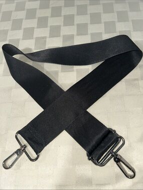 Black Adjustable Messenger Bag Strap with Metal Clips